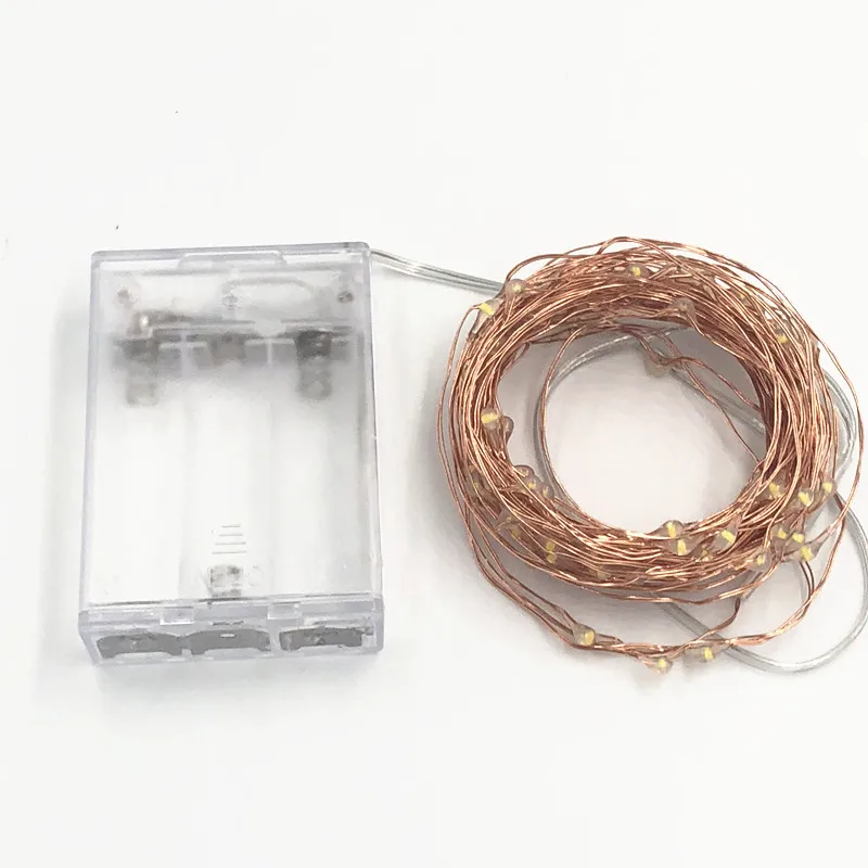 ECLH 2M 5M 10M 100 Led Strings Copper Wire 3XAA Battery Operated Christmas Wedding Party Decoration LED String Fairy Lights | Освещение
