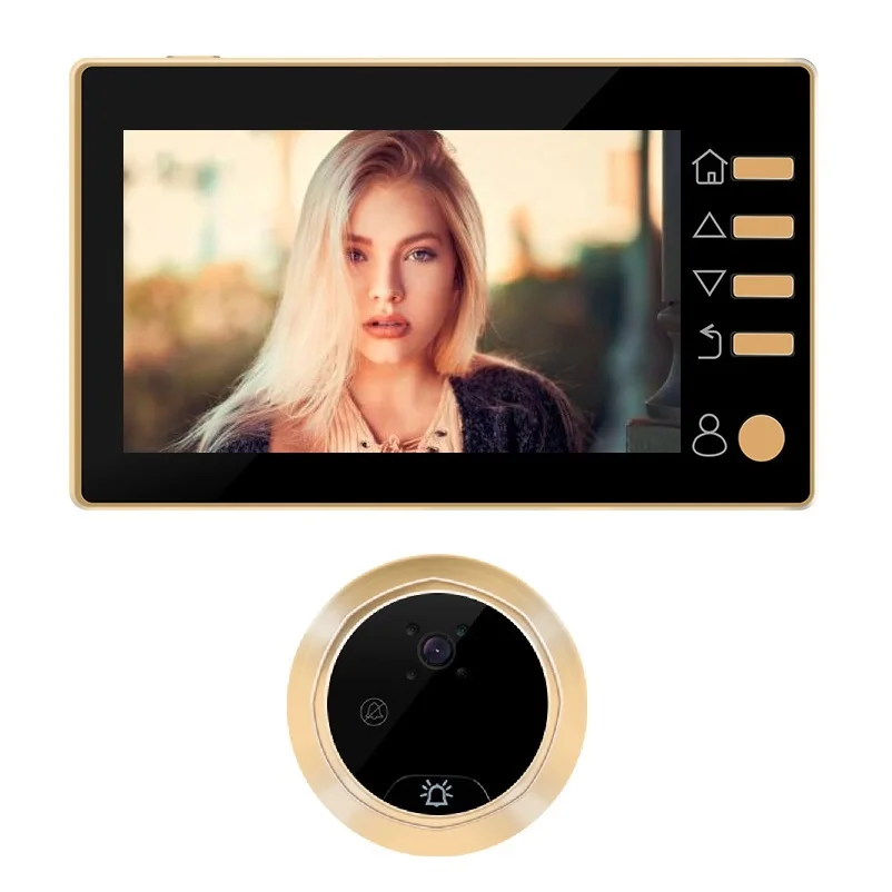Дверной звонок deurbel met камера видео глазок двери просмотра 4 3 дюймов TFT LCD IR ночное