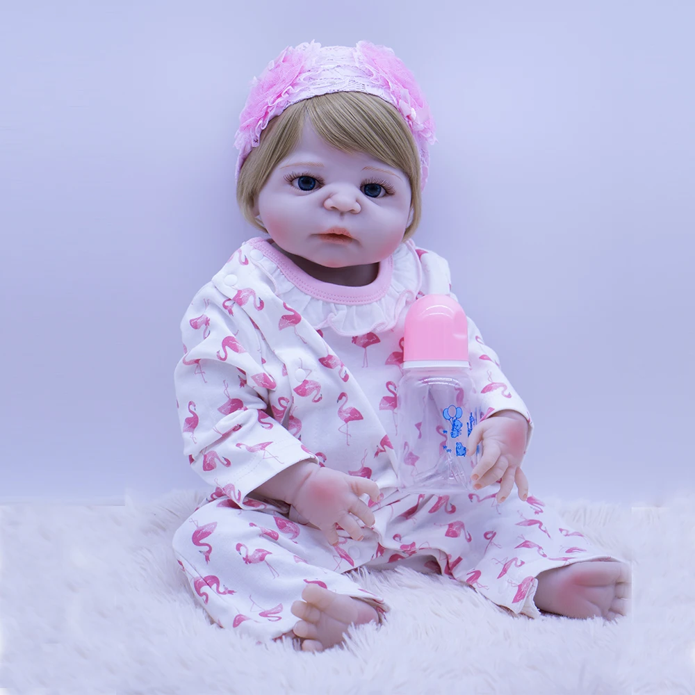 57 см цельный Жесткий Силиконовый Reborn Baby прямые волосы девочки Кукла Принцесса