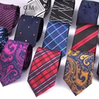 Галстуки Paisley Flowe для мужчин, модные классические галстуки из жаккарда, синий, красный галстук для подарка, вечеринки, в полоску, в клетку, мужской галстук для костюма