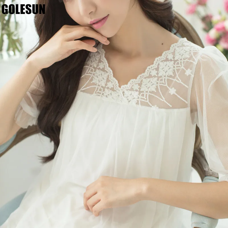 Short-sleeved pants leisurewear suit summer fresh leisure loose semi-permeable v-neck suits | Женская одежда