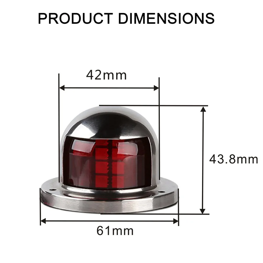 12V Морская Лодка яхты навигация светодиодные фонари из нержавеющей стали красный