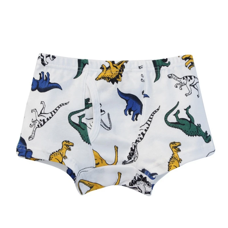 Нижнее белье для мальчиков 3 предмета Детские хлопковые трусы с принтом животных