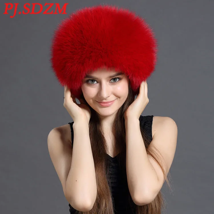 PJ.SDZM 2018 новый дизайн женская шапка из лисьего меха Монголия зимние шапки бомберы