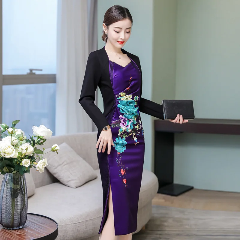 Японское традиционное кимоно платье Чонсам Qipao Даи вьетнамское сексуальный