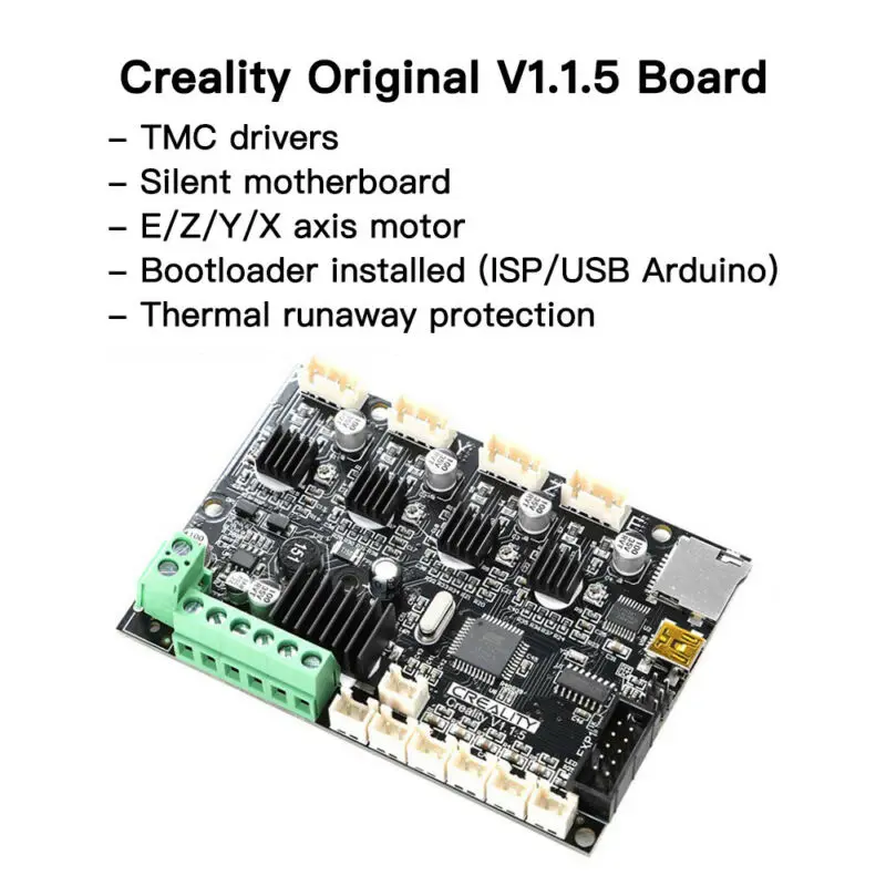 Creality Upgrade V1.1.5 Бесшумная материнская плата управления для Ender 3/3 Pro/5 3D принтера