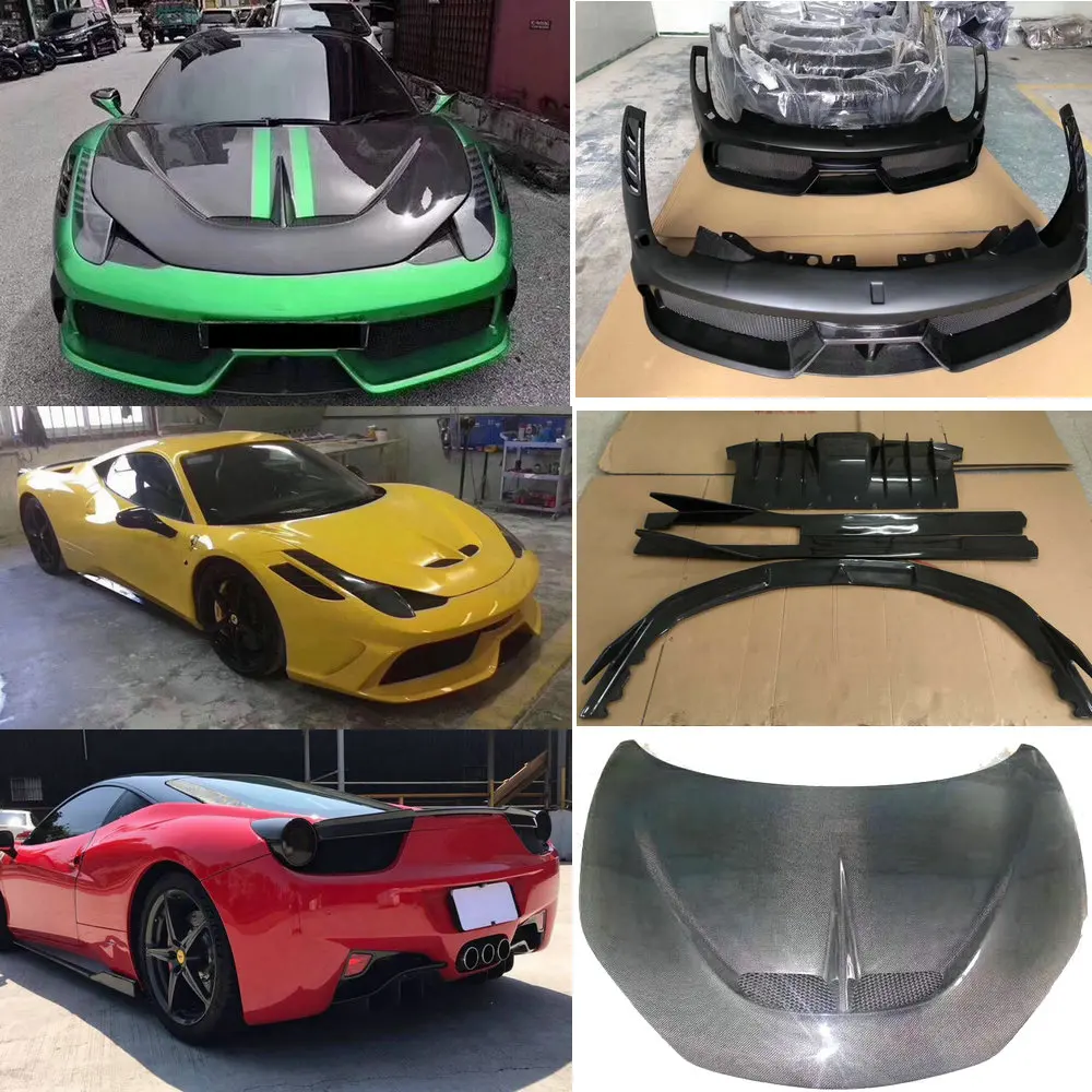 FRP/углеродное волокно комплект кузова автомобиля для Ferrari 458 передний