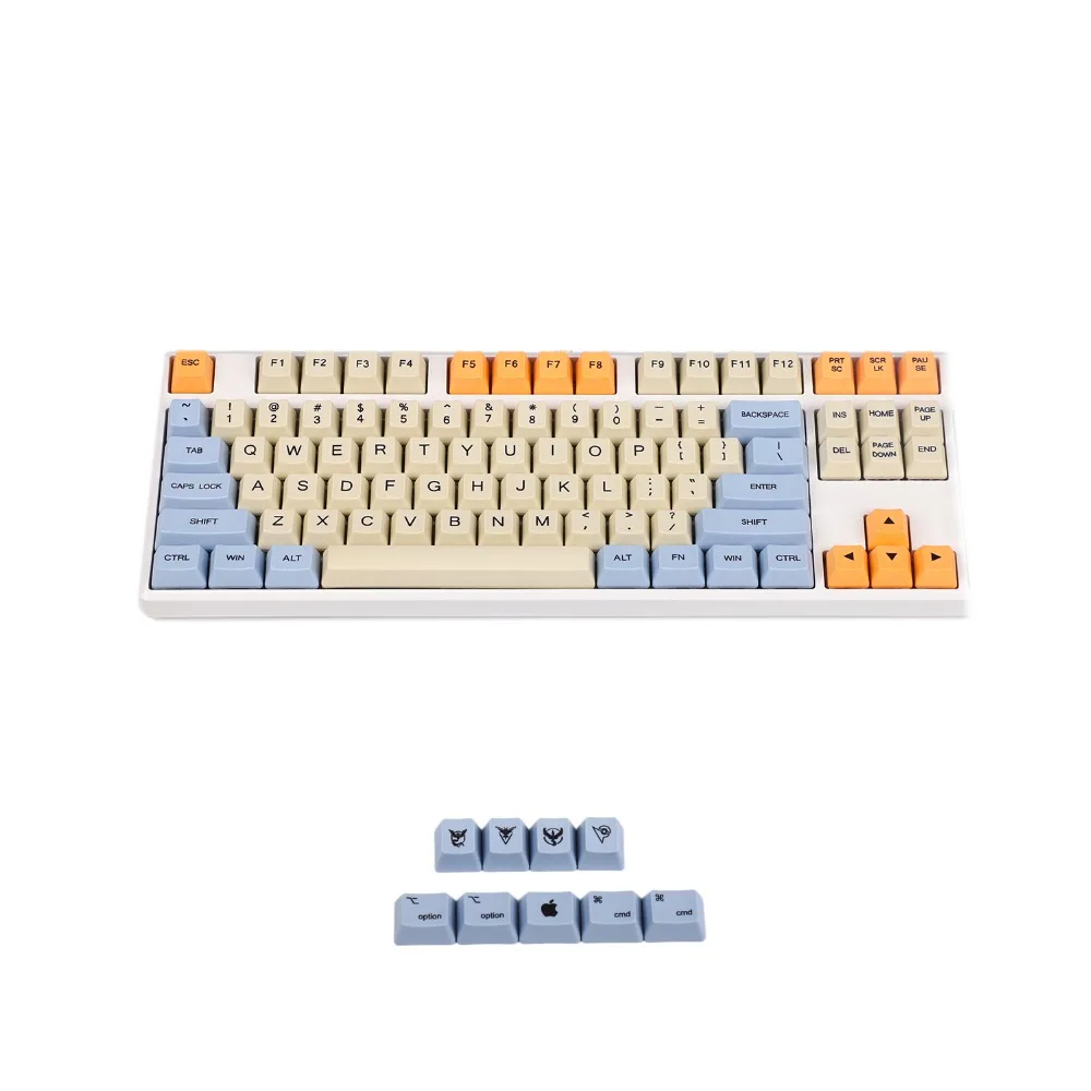 YMDK синий бежевый оранжевый краситель Sub 108 87 61 клавиши Mac толстые PBT OEM профильные