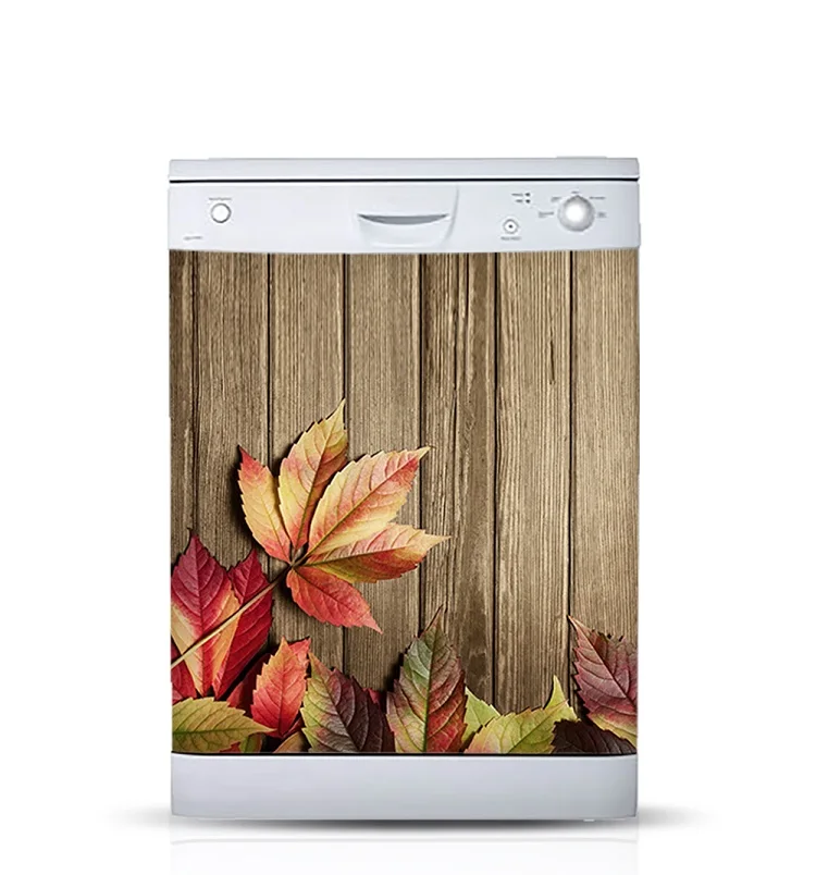 Оптовая продажа 3D Осенний лист самоклеющиеся посудомоечная машина холодильник