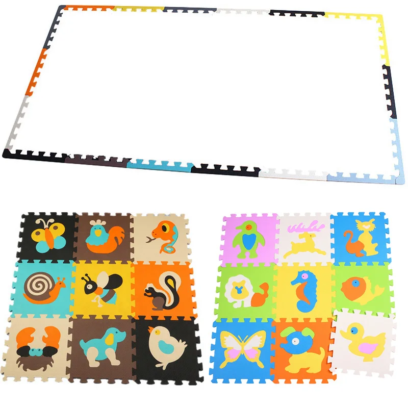 18pcs P010036 MeiQicool, 18 шт., с длинными краями, детский, EVA, пена, игровой коврик-пазл, блокировка, упражнения, плитка, напольный коврик для детей, каждый 30 см X 30 см - Цвет: 18pcs P010036