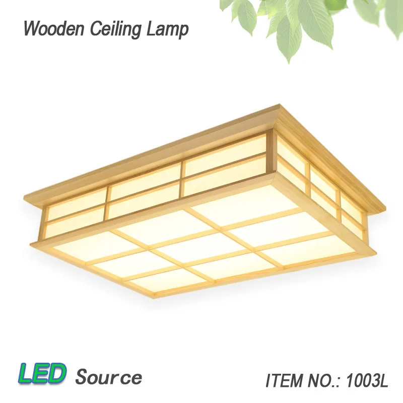

Modern Rectangle Surface mounted OAK Wood PVC lamparas de techo home wooden led ceiling lamp fixture for living room bedroom