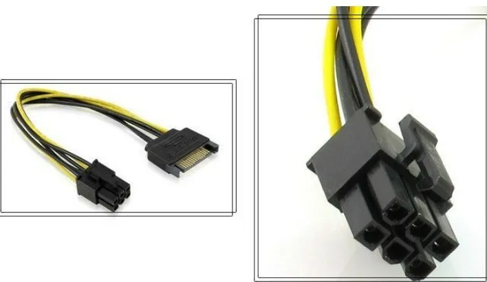 2 шт. адаптер питания SATA 15 Pin PCI Express|15 pin|sata male6 pin |
