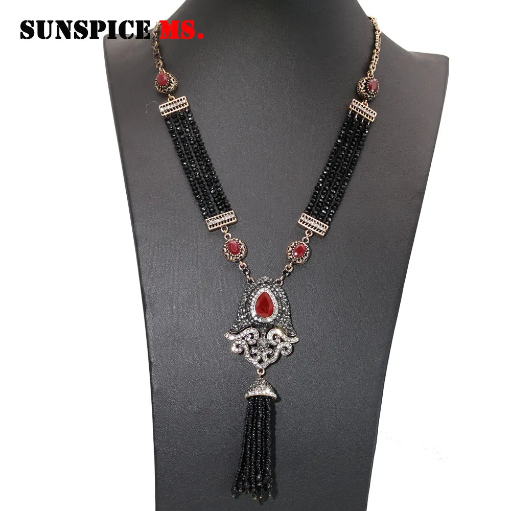 SUNSPICE MS турецкий винтажный ожерелье из бусин цветов Ретро стиль золотой цвет