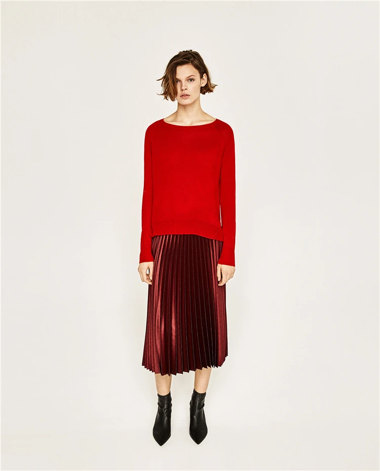 

New Female O-neck Sweater Women Knitted Sweaters and Pullovers Long Sleeve Red Pull Femme Winter Cashmere Oversized Pullover
