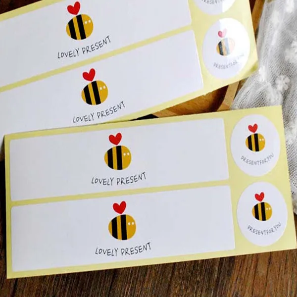 Наклейка подарок для вас наклейка с пчелами бирка сделай сам бирки печенья/торта