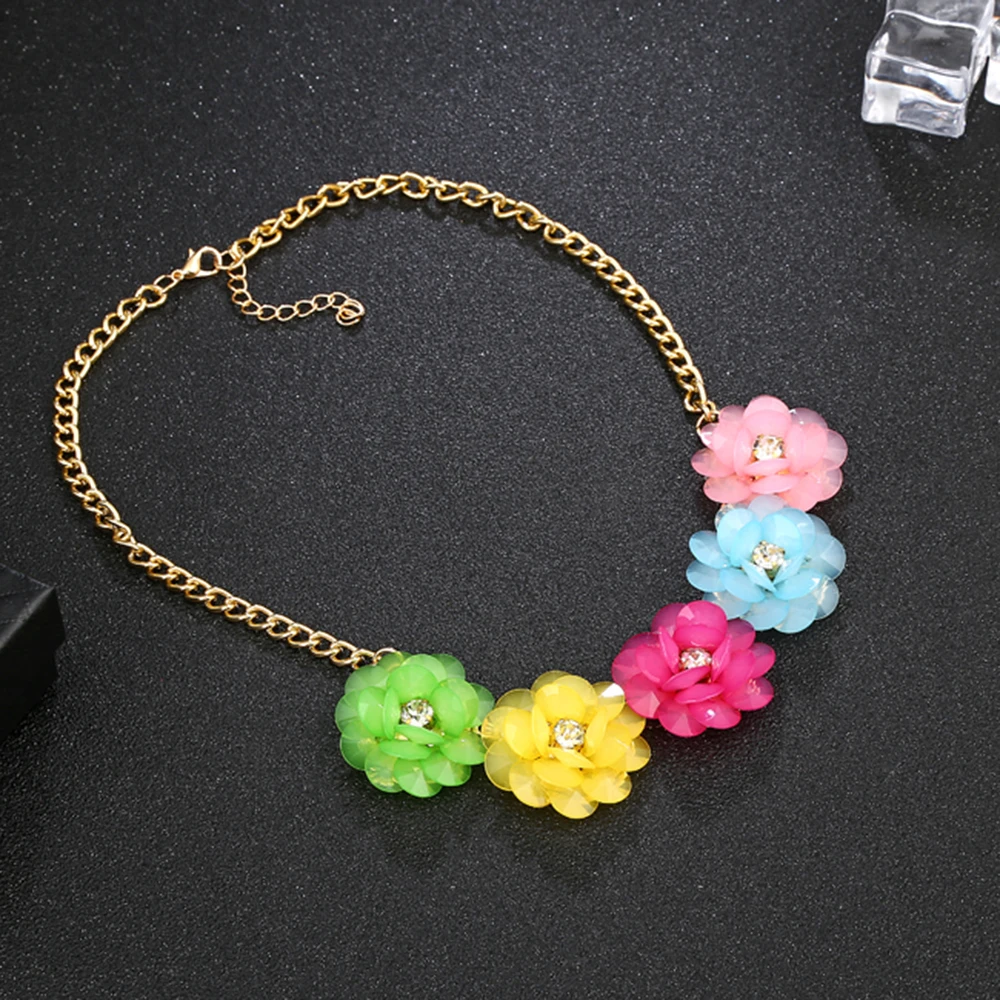 Женское короткое ожерелье с цветами Красивое Летнее в Корейском стиле - купить по
