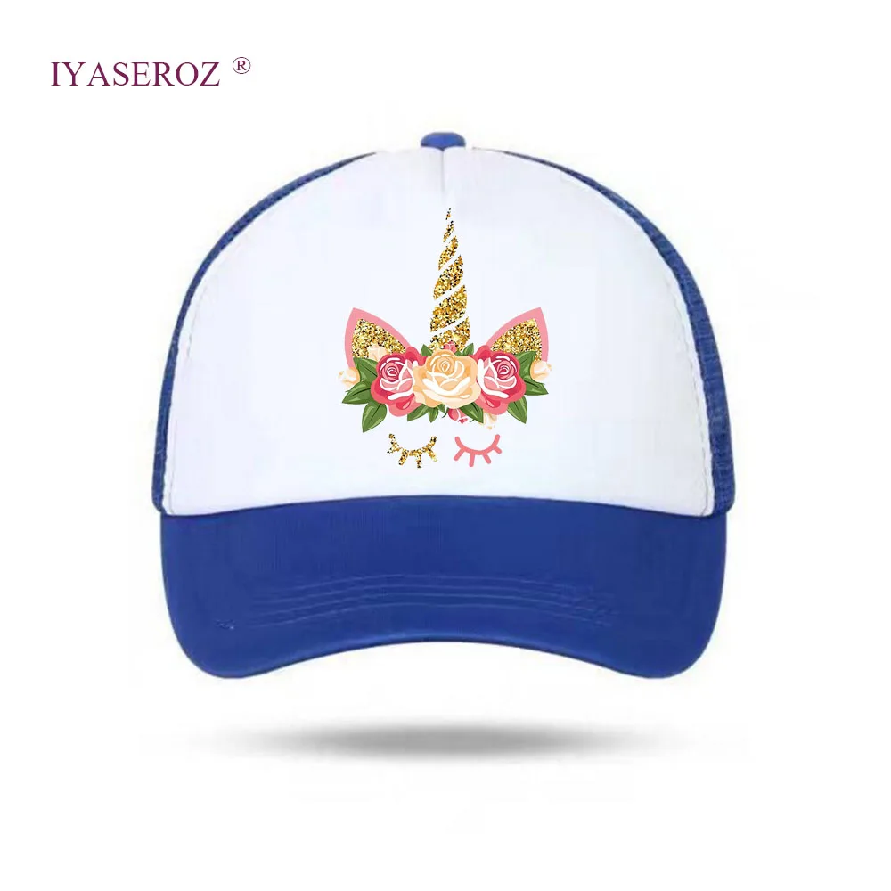 2018 Детские имя ребенка пользовательские Дальнобойщик шляпа с принтом Единорог
