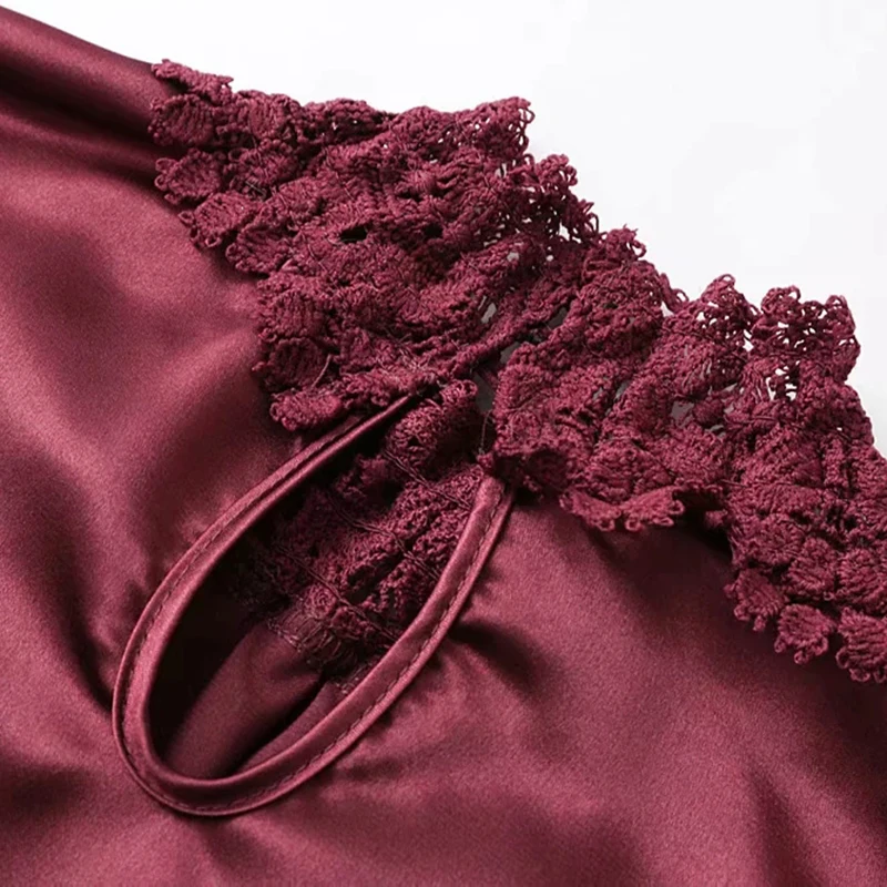 Блузка женская кружевная бордовая с рукавом лепестком свободная|Рубашки| |