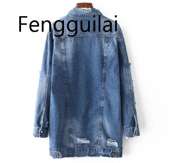 Женская джинсовая куртка с длинным рукавом свободная повседневная классическая