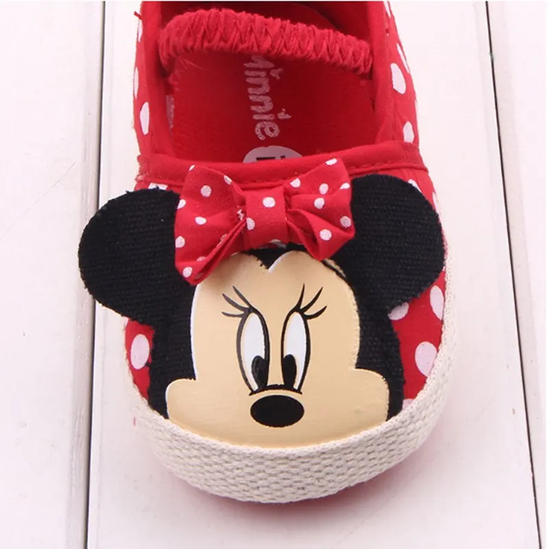 Милая Детская домашняя обувь с Минни для девочек новорожденные первые тапочки