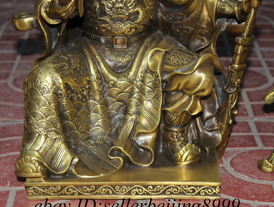 Настоящая китайская бронза Дракон воин Гуандун Гуань Ю. Бог 2.|Статуи и