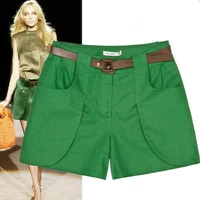 linen shorts women high waist loose solid cotton linen feminino short plus size 3xl