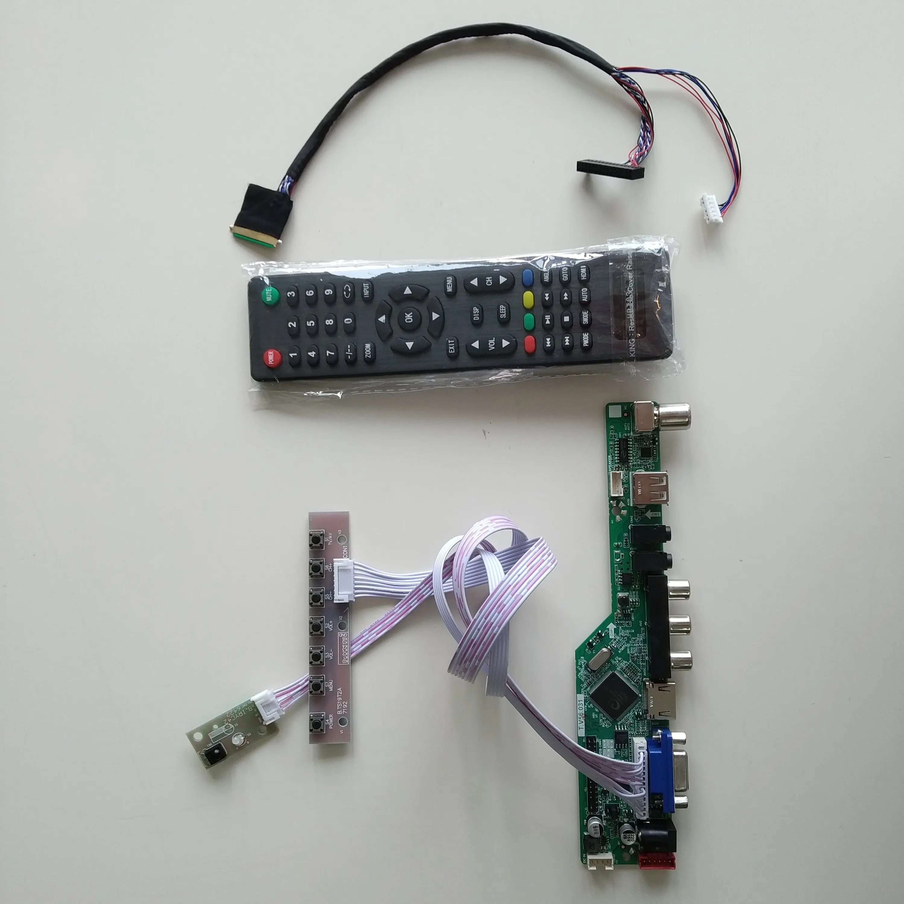 VGA AV аудио ЖК-дисплей светодиодный ТВ контроллер USB драйвер платы комплект