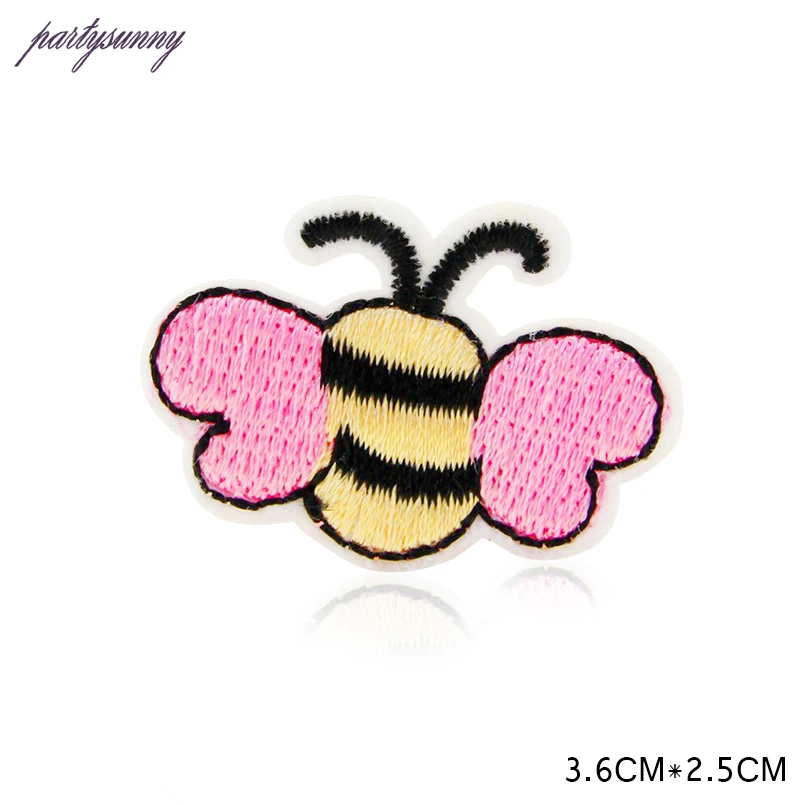 PF Пчелка Вышитые Патчи для Одежды Мультфильм Патч Дети Costom Аппликация Значки Stripes