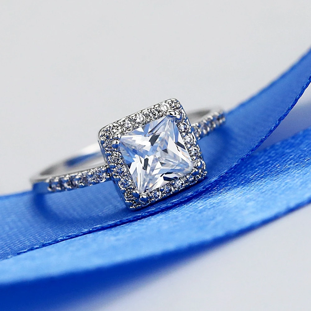 Женские свадебные кольца из стерлингового серебра 925 пробы с фианитом GTR153 |