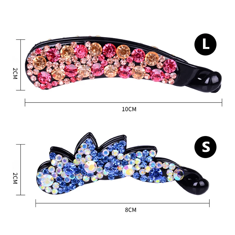 Распродажа заколки для волос заколка Банан цветок Разноцветные кристаллы