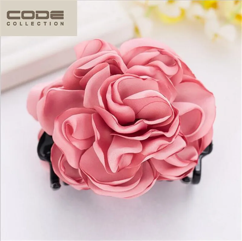 Большой пион Краб заколка для волос цветок когти конский хвост украшения женские