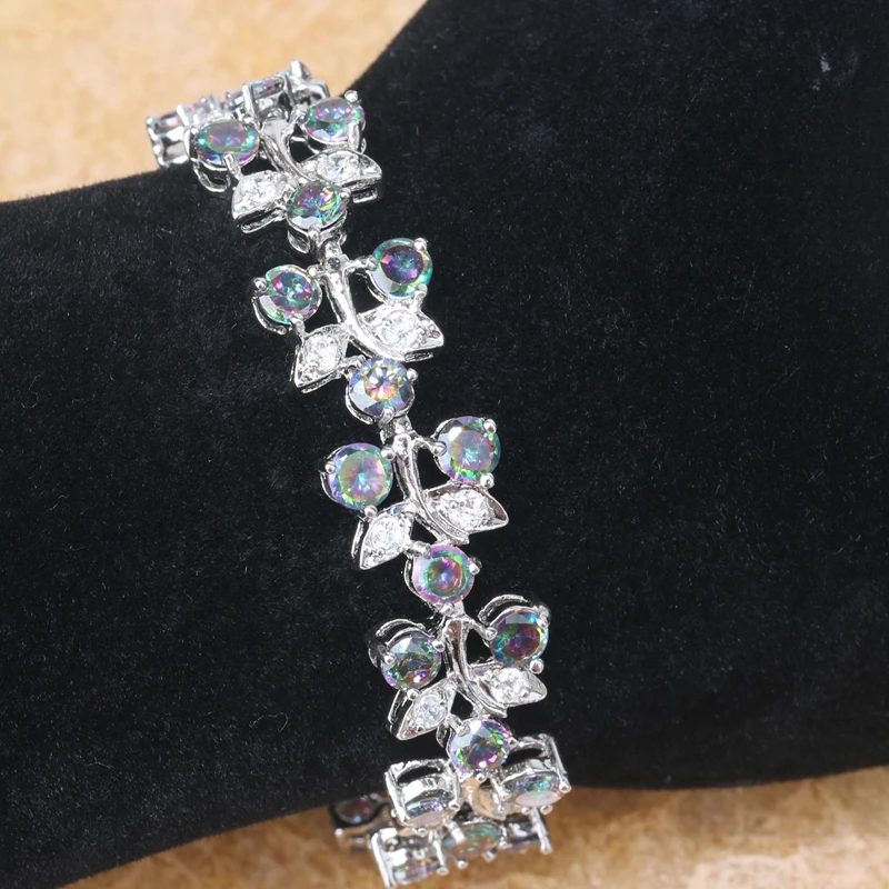 Браслет цепочка из серебра с радужными звеньями|Цепочки и браслеты| |