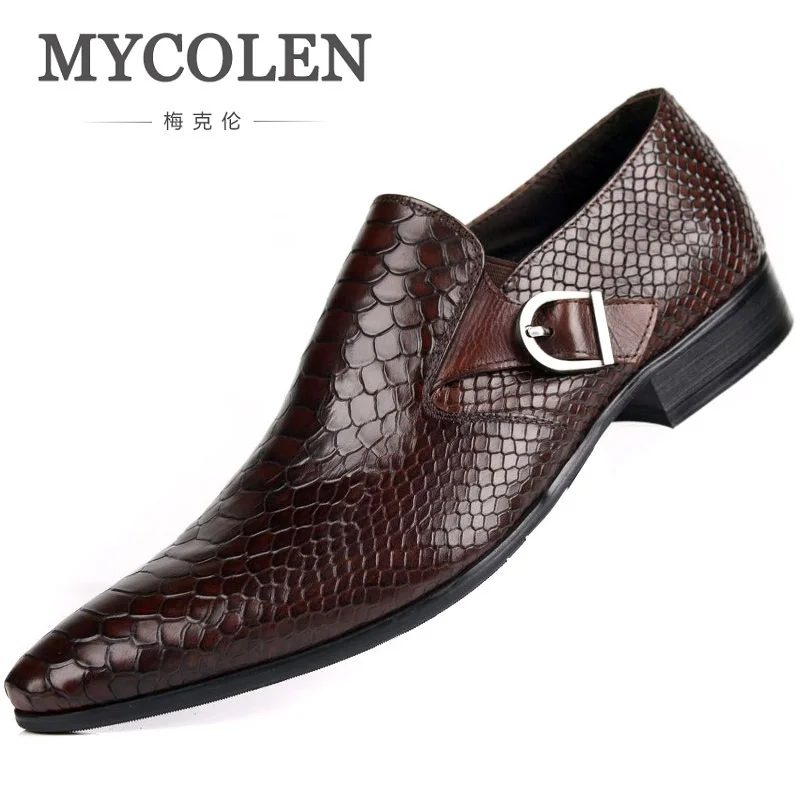 MYCOLEN/Новинка Мужские модельные туфли из натуральной кожи мужская деловая обувь