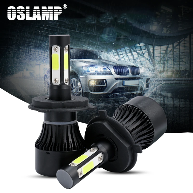 Oslamp 4 лица X7 H4 100 Вт 1000LM автомобиля светодио дный лампы H4 Здравствуйте Lo луч удара C Здравствуйте ps Авто светодио дный лампа фары светодио дный лампа 12 В 24 В 6500 К