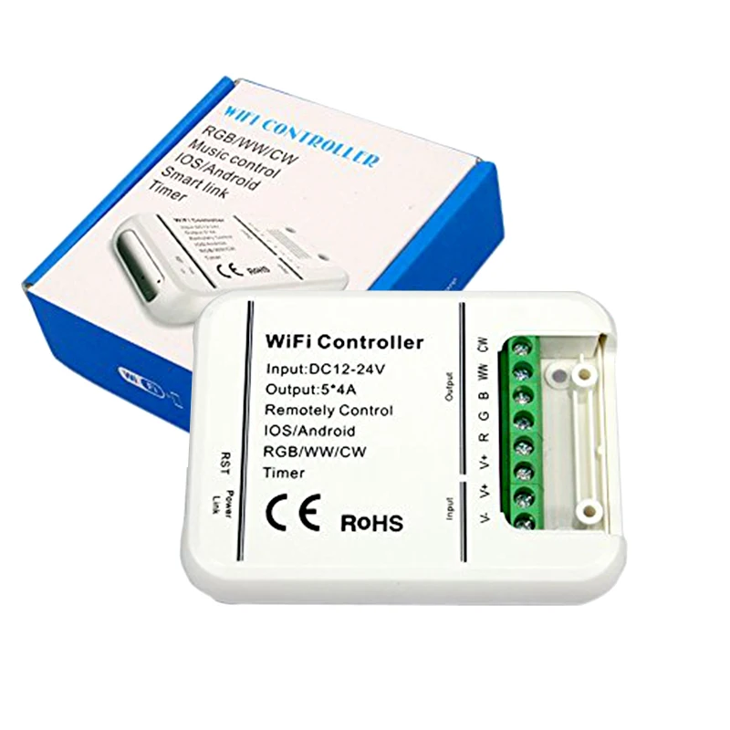 Светодиодный контроллер RGB/WW/CW Wifi 5 каналов 16 миллионов цветов управление