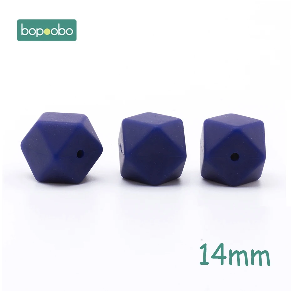 14mm Navy Bopoobo 5 шт. 14 мм Силиконовые шестигранные шарики силиконовые Детские Прорезыватели 17 мм силиконовые бусины для ожерелья безопасные игрушки силиконовые крошечные стержни - Цвет: 14mm Navy