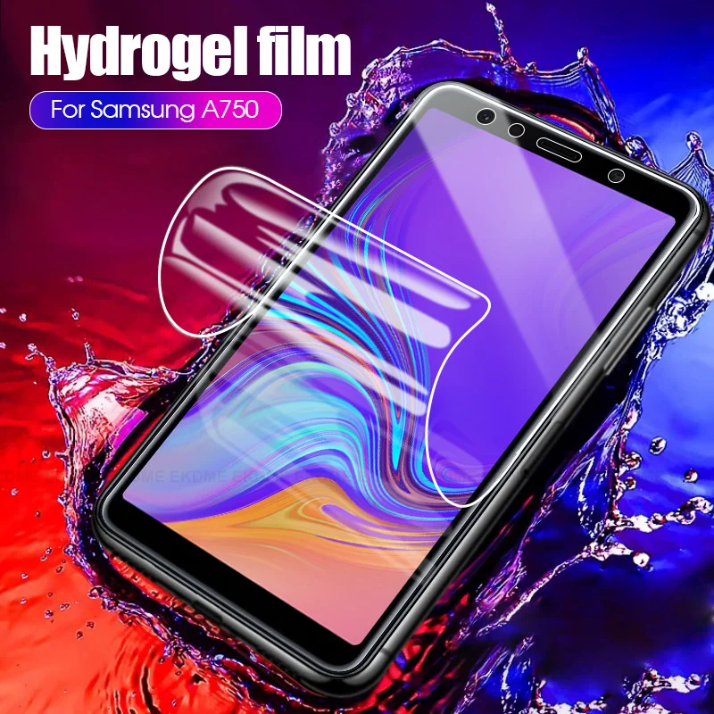 Защитная Гидрогелевая пленка 9D для Samsung Galaxy A7 A750 A9 A8 2018 S10 S10E Plus J6 J4 полное покрытие