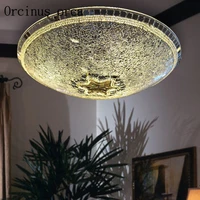 mediterranean creative led glass ceiling lamp room balcony aisle pastoral warm white shell ceiling light free shipping