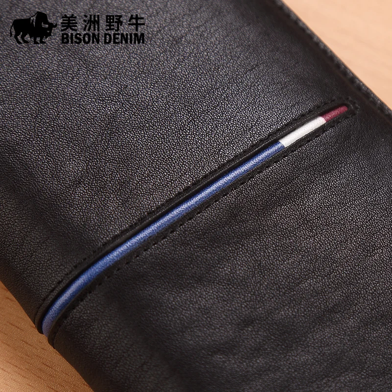 Мужская кожаная сумка клатч BISON DENIM деловая Повседневная вместительная из