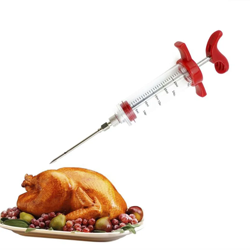 1 PC мясо инжектор Еда Класс Нержавеющая сталь иглы Портативный куриное