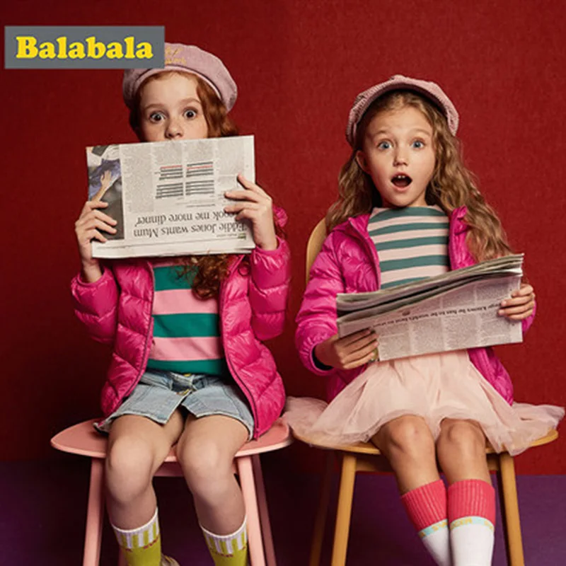 Balabala/зимняя куртка для девочек и мальчиков; модная детская одежда на утином пуху; куртка; плотная одежда для детей до 20 градусов