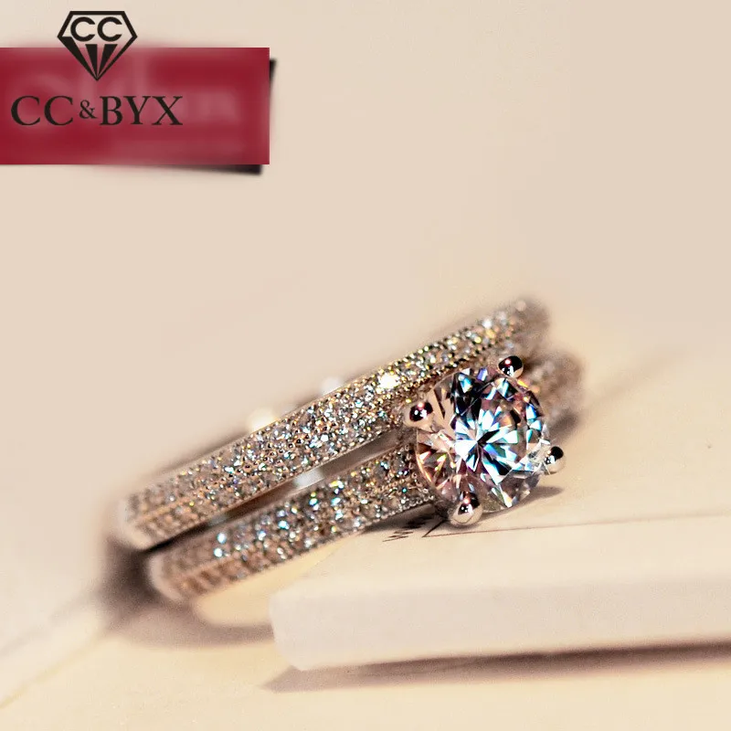 CC Ювелирные изделия из стерлингового серебра двойные кольца для женщин