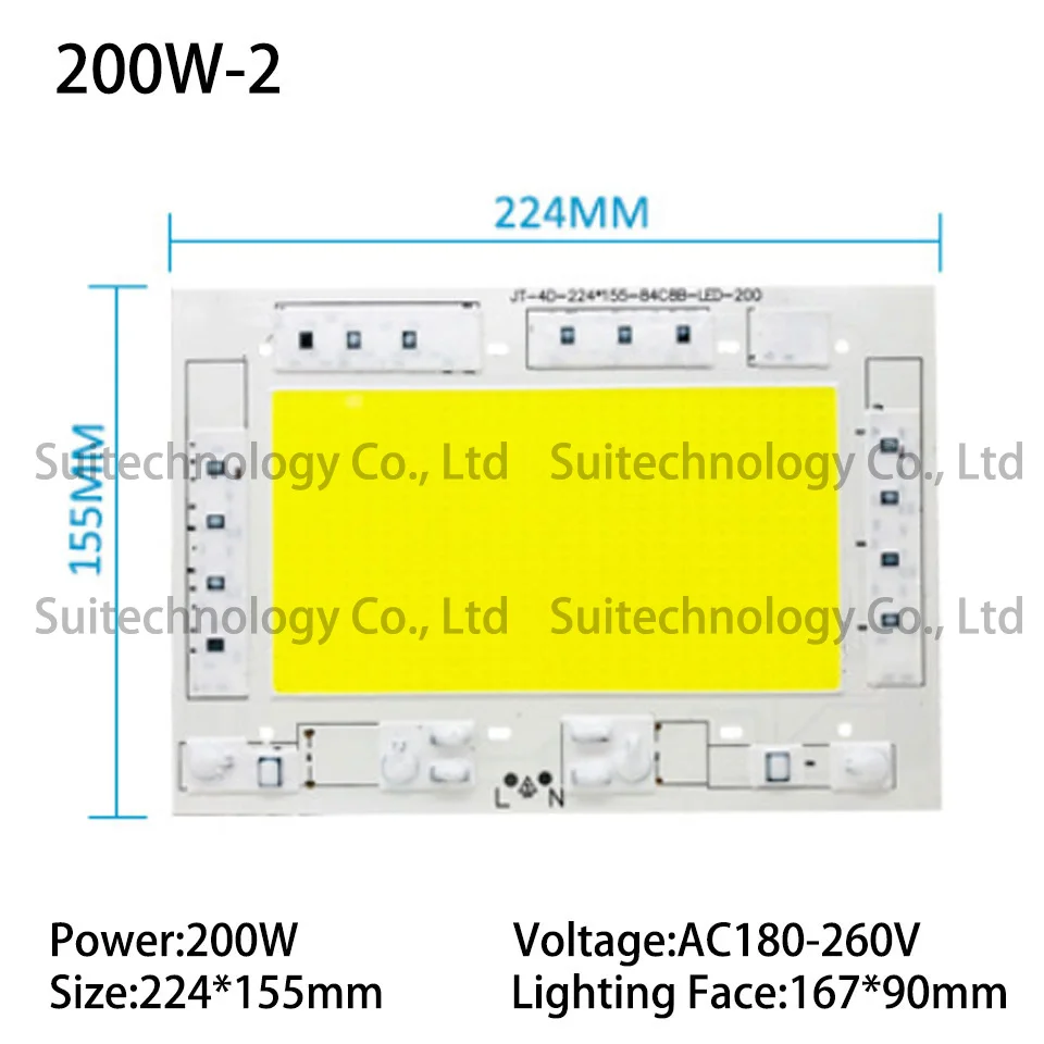 200W-2 AC220V 5 шт. светодиодный прожектор pcb AC220V алюминиевая ламповая пластина 30 Вт 50 Вт 100 Вт 150 Вт 200 Вт светодиодный панель источника освещения для наружного прожектора - Испускаемый цвет: 200W-2 AC220V