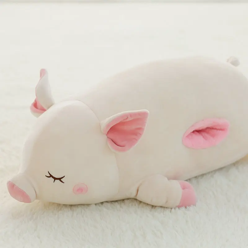 

1pcs 40/60cm Cute Sleep White Pig Plush Toys Winter Hand Warm Pig Cloth Doll Stuffed Plush Animals Doll Kids Baby Gifts