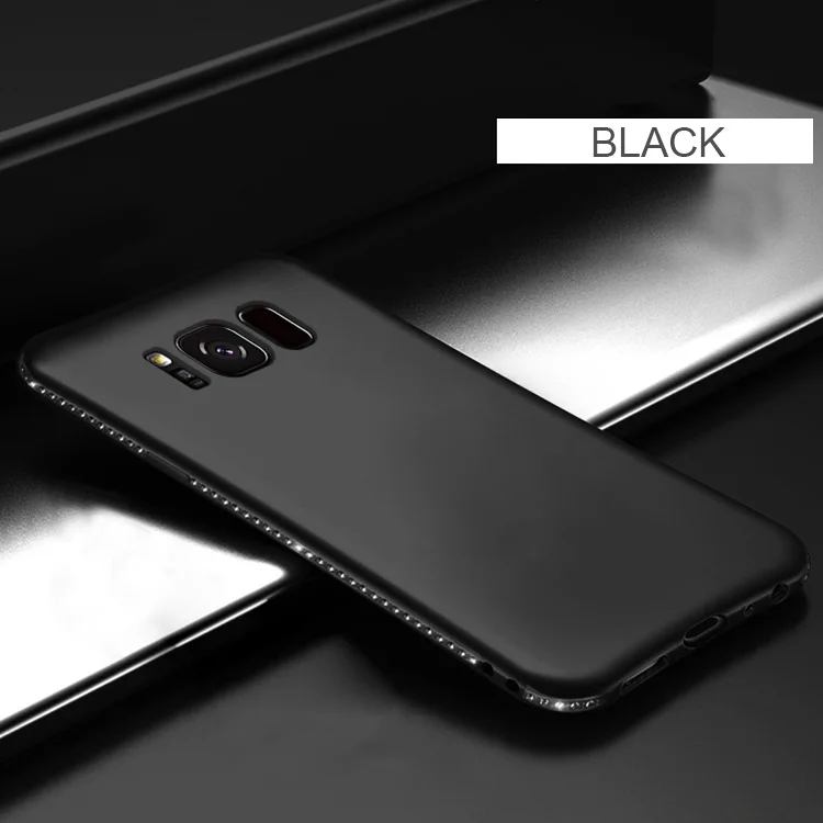Мягкий силиконовый чехол для телефона samsung Galaxy S8 S9 S10 Plus S10E S7 Edge Note 8 9 S8Plus S9Plus S7Edge funda diamond shell Cover - Цвет: Черный