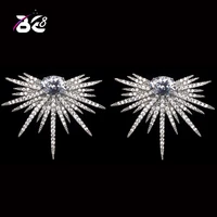 be 8 micro inlay craft aaa cubic zirconia stud earrings trendy white gold color earrings accessories boucle doreille gift e 344