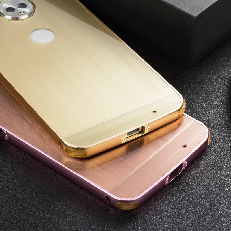 For Motorola Moto Z3 Play Case Aluminum Metal Bumper Brushed PC Hard Back Shockproof Skin Cover |