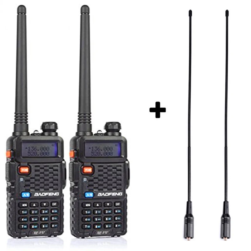 Add 2 long antennas baofeng BF-F8+ cb комплект рация 2 шт 10 км автомобильная портативная рации ham радиостанция трансивер baufeng двухдиновая магнитола радиостанции boafeng радиолюбитель двухдиапазонная uhf vhf стационарная радиолюбитель - Цвет: Add 2 long antennas