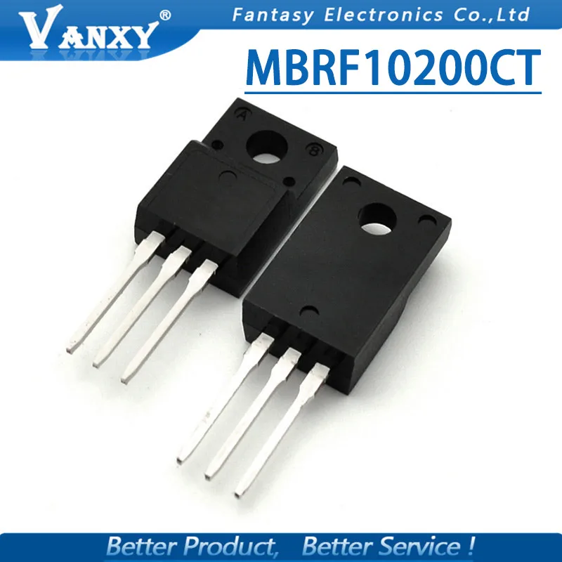 10pcs MBRF10200CT TO-220F 10200CT TO-220 MBRF10200 TO220F Schottky | Электронные компоненты и принадлежности