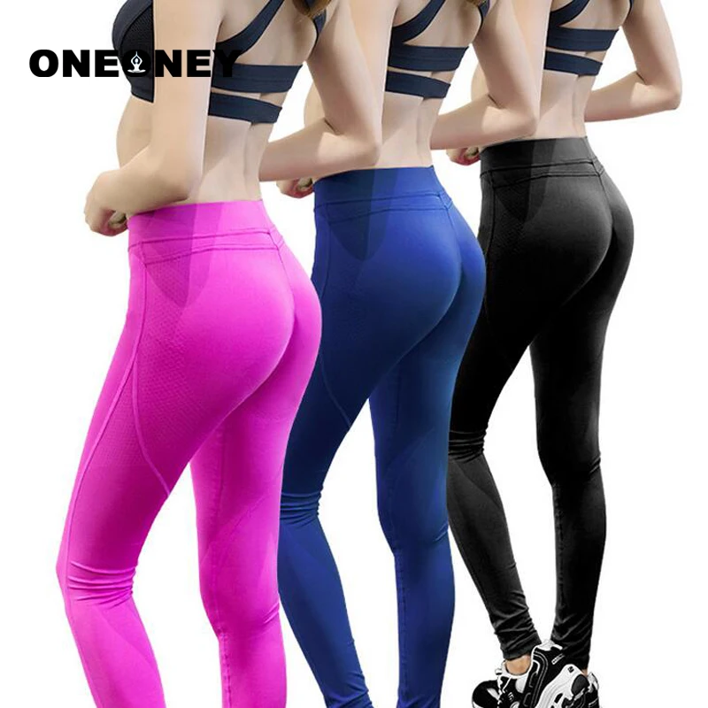 Для женщин Запуск Брюки Сжатия быстрое высыхание колготки Sexy бедра Push Up леггинсы